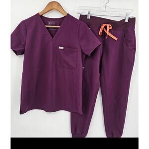 Figs Women's XS/P Catarina Scrub Top and Zamora Jogger Pants Scrub Set 2